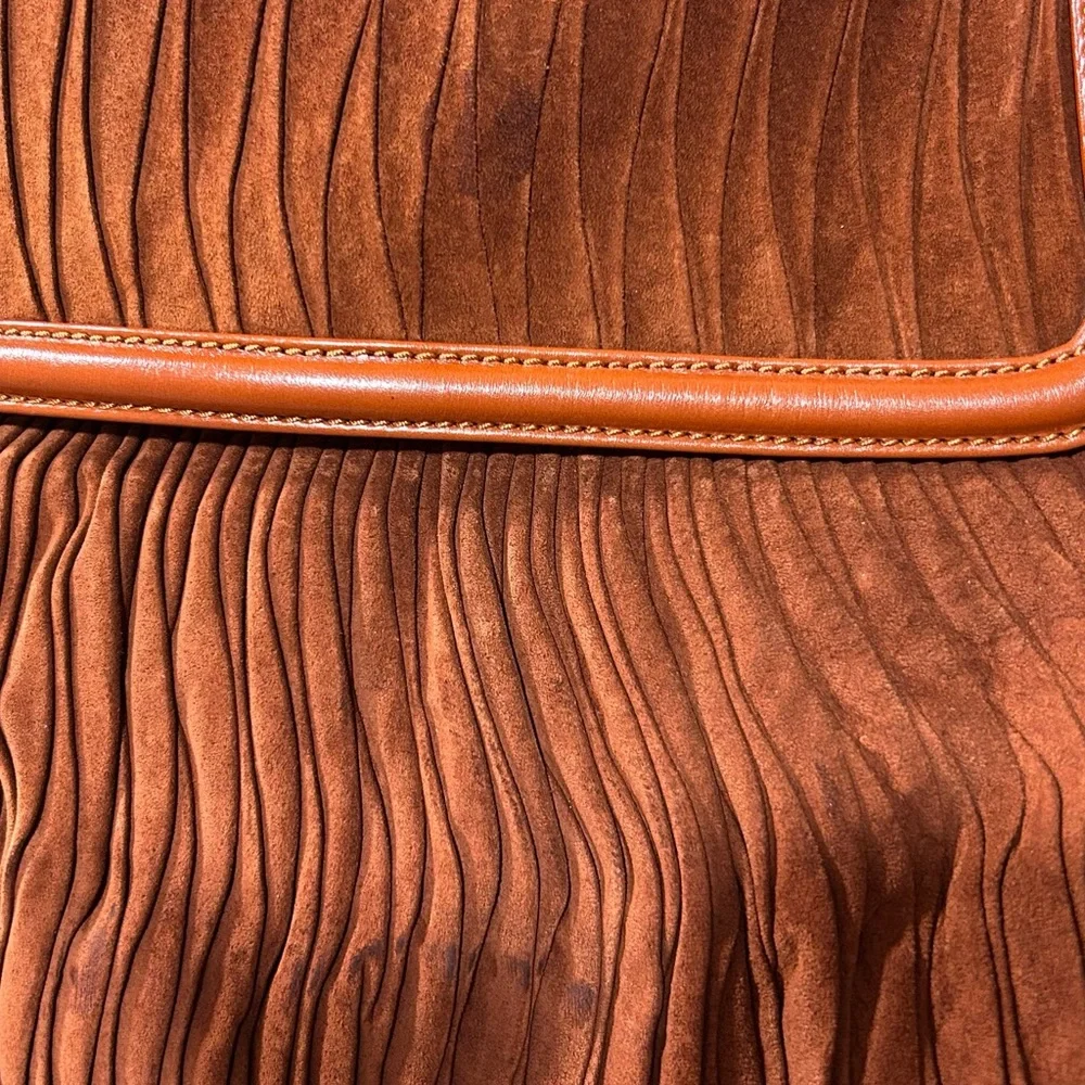 Fendi Brown and Orange Ruched Shoulder Bag - Picture 2 of 13